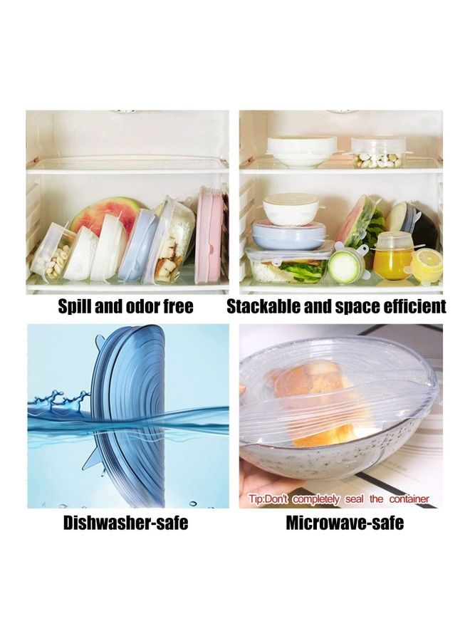 Pack Of 6 Silicone Food Covers Clear 20.5*20.5cm - Image 5