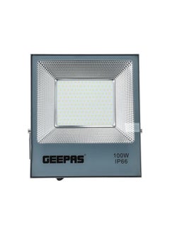 GEEPAS Geepas GESL55088 LED Flood Light | 100 W | 8000 lm Lumens | Portable Design with Water Proof Body | 8000 Lumens & 6500K | Ideal Home, Office, Warehouse Etc Grey/Silver  - Image 1