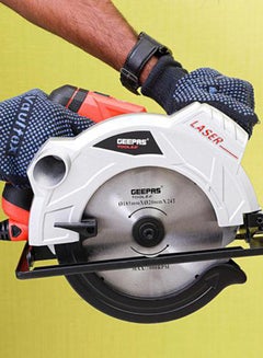 185mm - Multi-Purpose Circular Saw, Bevel Angle Joint Cuts, 65mm Cutting Depth, Depth & Angle Adjustment | Ideal for Wood, Mild Steel & Plastic Silver/Black/Red - v1628073305/N38539726A_2