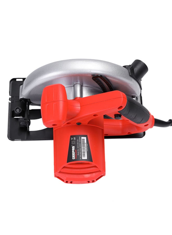 Geepas 1200W Circular Saw With High Speed And 185mm Saw Blades- Multi-Purpose  Blade 65mm Cutting Depth,Depth & Angle Adjustment | Ideal for Wood, Mild Steel, Plastic & More Silver/Black/Red - v1628073306/N38539727A_2