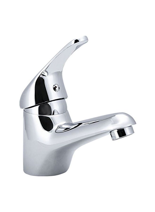 GEEPAS Cara Single Lever Sink Mixer, Brass Construction| Ceramic Cartridge Single Hole | 0.2MPa to 0.8MPa Water Pressure | Ideal for Wash Basin Bathroom & Lavatory Silver - Image 1