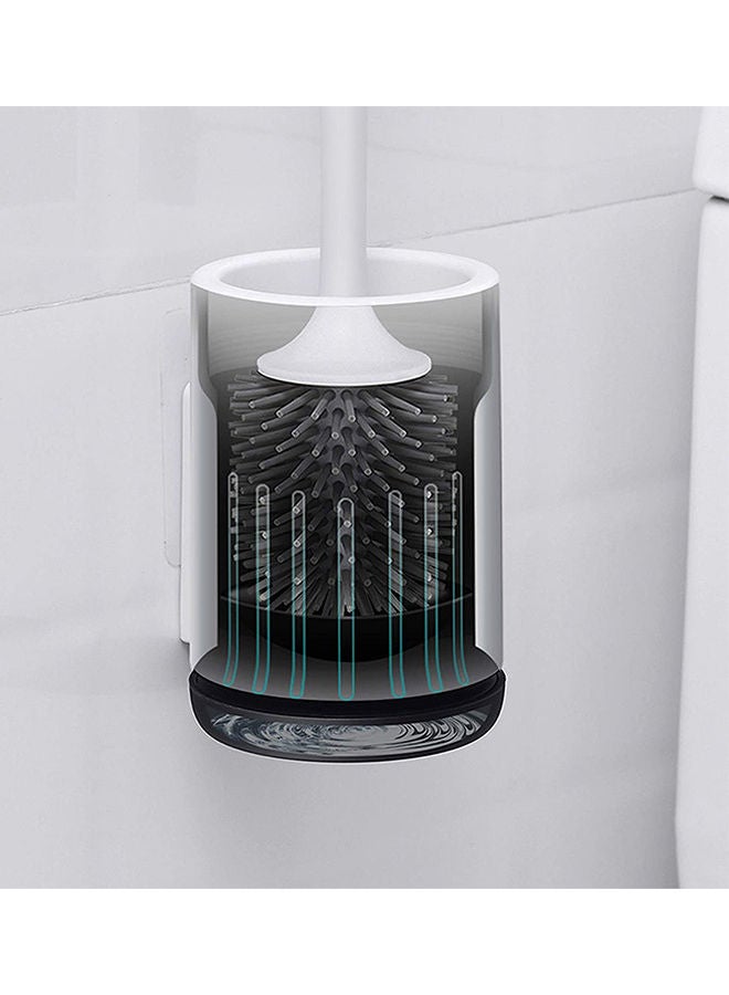 Generic Silicone Toilet Bowl Brush Set White/Black 43 x 11cm  - Image 3