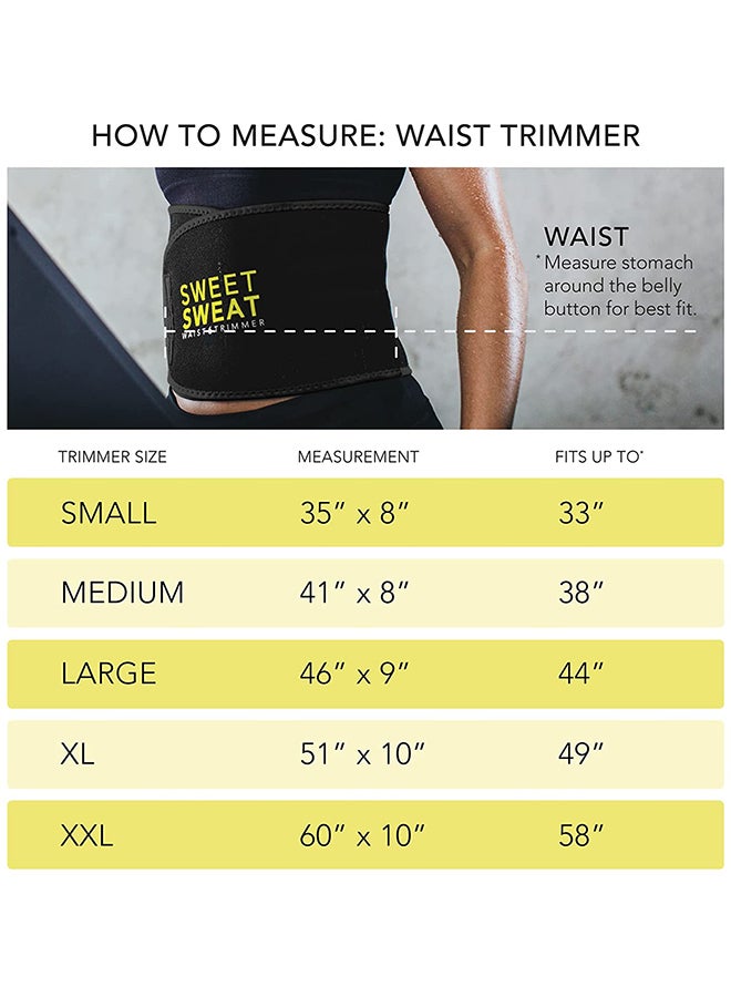 Sweet Sweat - Sweet Sweat Waist Trimmer for Women and Men Black /yellow Medium Medium - Image 1