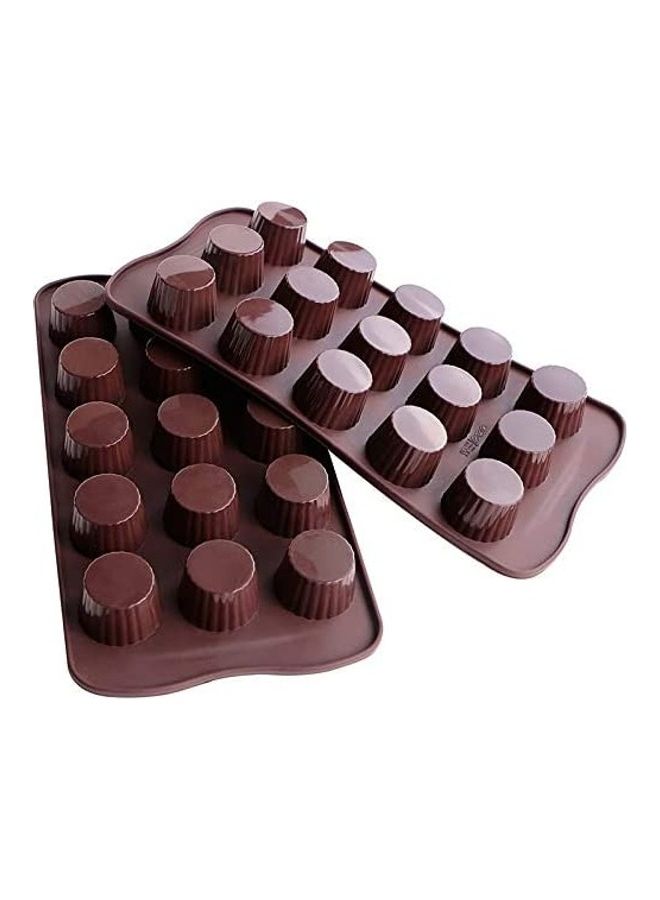 Webake Pack of 2 Candy Silicone Chocolate Molds Brown