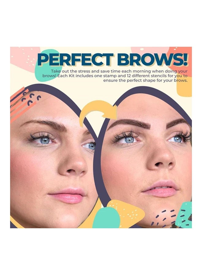 24-Piece Brow Card Portable Eyebrow Stamp Shaping Kit White/Black - Image 5