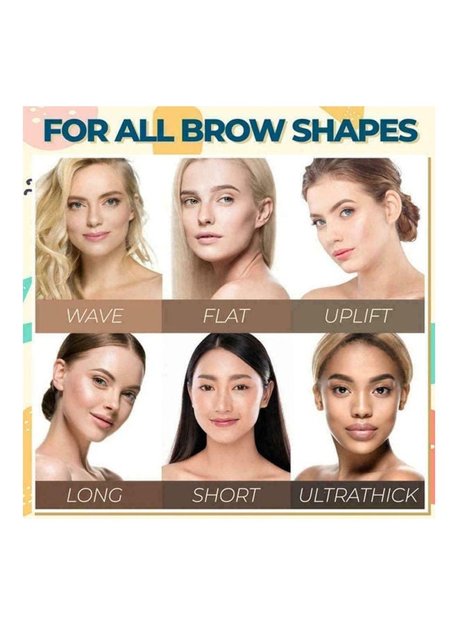 24-Piece Brow Card Portable Eyebrow Stamp Shaping Kit White/Black - Image 4
