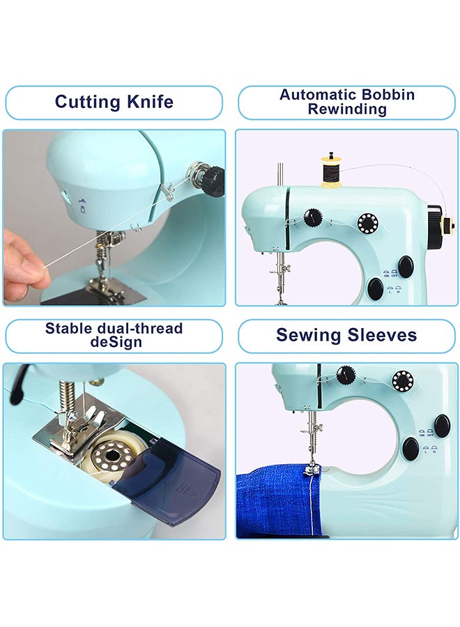 Household Mini Electric Sewing Machine Blue - Image 4