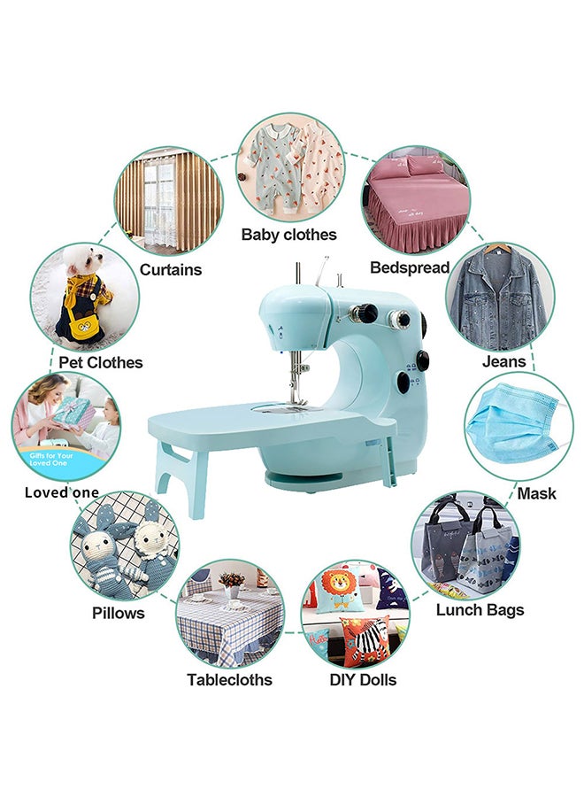 Household Mini Electric Sewing Machine Blue - Image 2