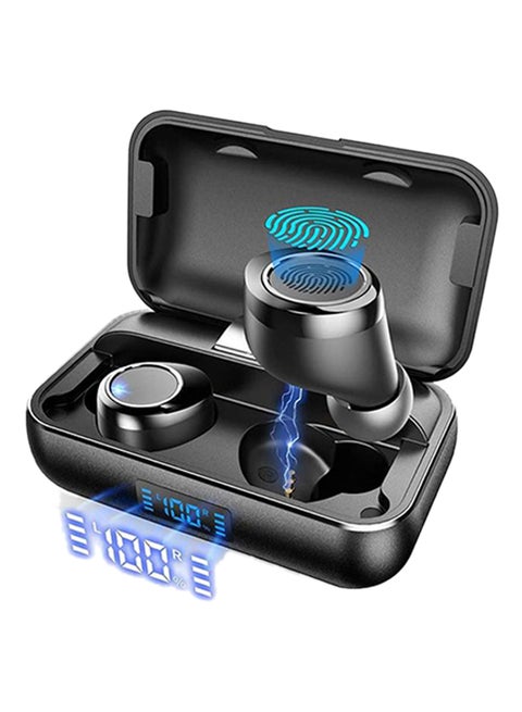 Bluetooth Wireless LED Display Earbuds Black