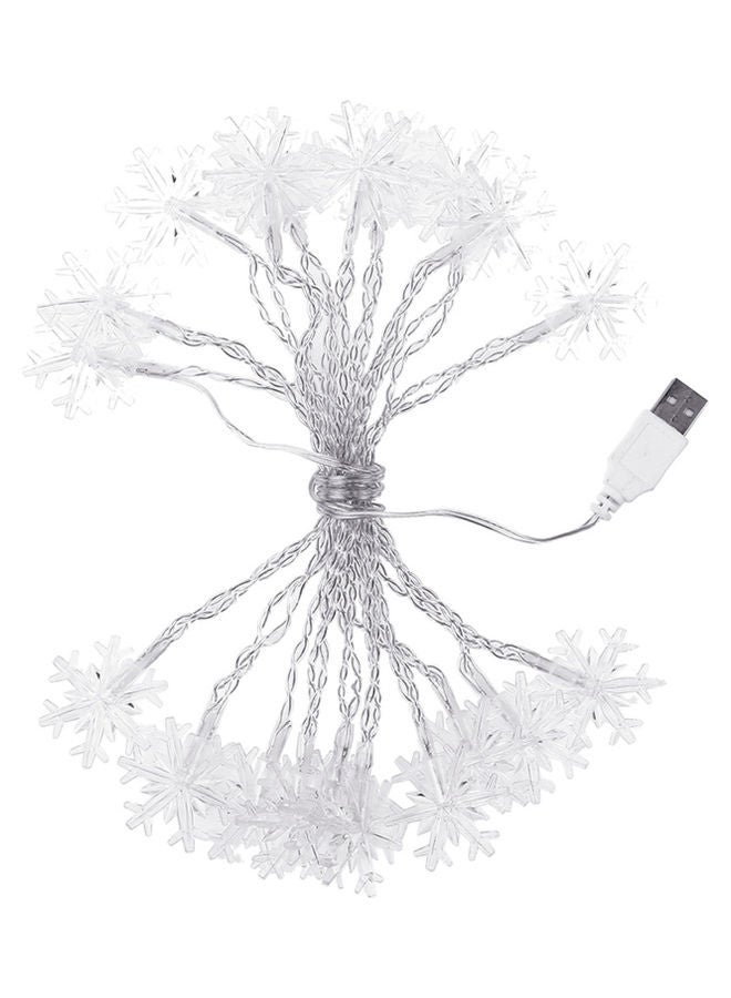 ماركة غير محددة شريط إضاءة للزينة على شكل كرات مزود بعدد 20 مصباح LED ومنفذ USB لون أبيض. 