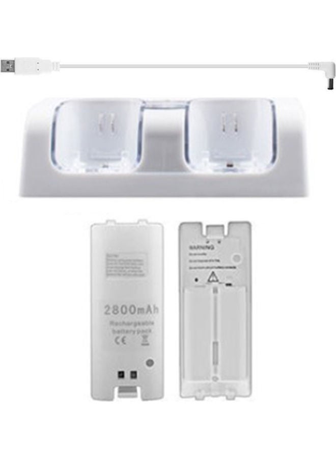 Decdeal - 2-Piece Rechargeable Cells and Charge Dock Stand White - Image 1