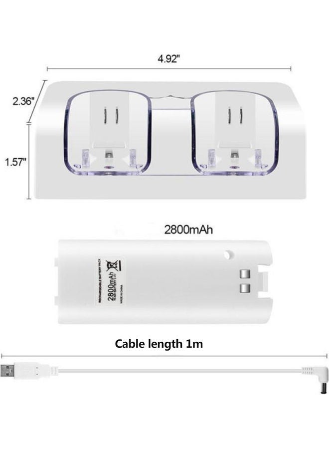 Decdeal - 2-Piece Rechargeable Cells and Charge Dock Stand White - Image 1