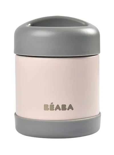 BEABA Stainless Steel Isothermal Portion 300 Ml - Dark Mist And Light Pink