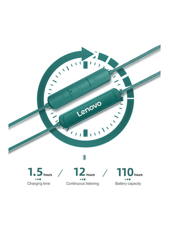 Lenovo SH1 Wireless Neckband Bluetooth Earphone Green - Image 3