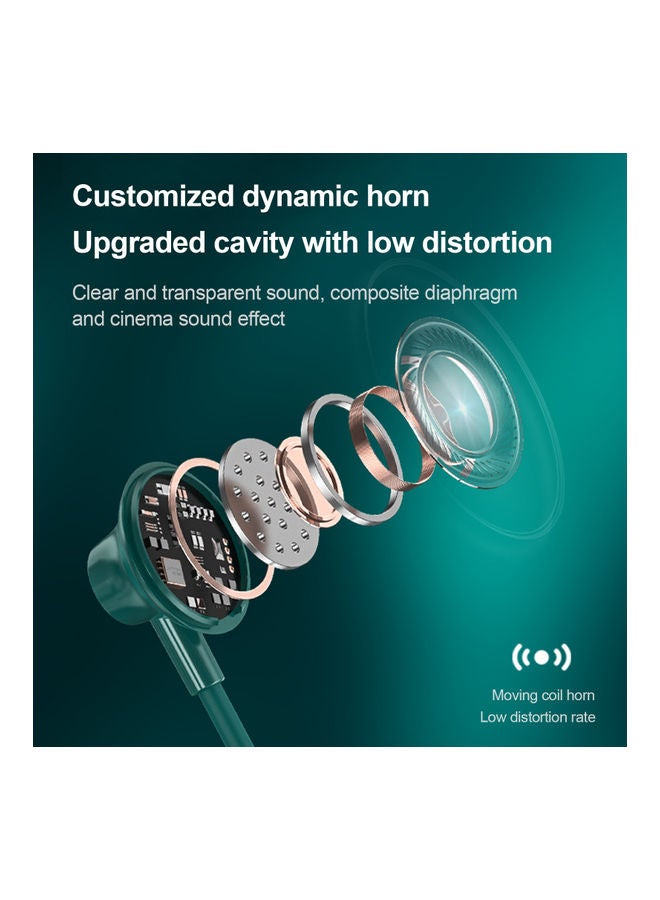 Lenovo SH1 Wireless Neckband Bluetooth Earphone Green - Image 4