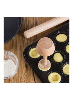Liying Double Sided Wooden Pastry Tamper Mould Brown 14.5cm  - Image 2
