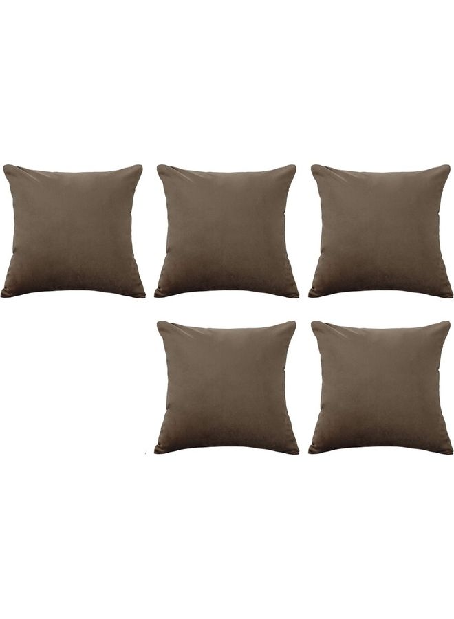 PENHALIGON'S 5-Piece Velvet Decorative Filled Cushion Brown  - Image 1