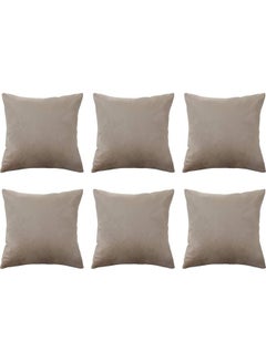 PENHALIGON'S 6-Piece Velvet Decorative Filled Cushion Beige 30x30cm  - Image 1