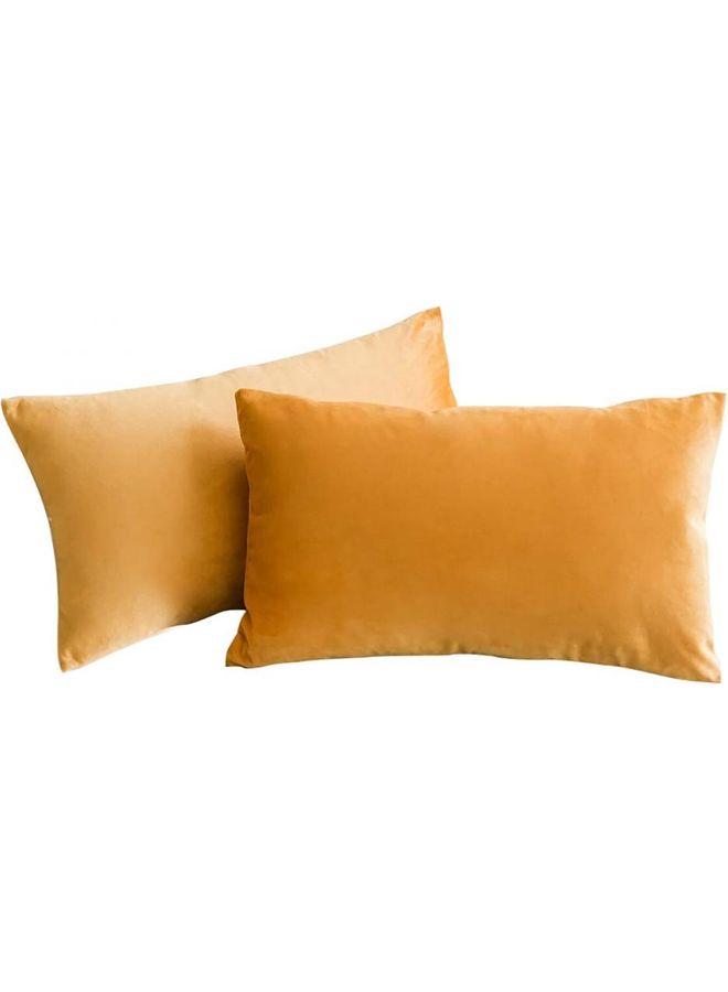 PENHALIGON'S 4-Piece Velvet Decorative Pillow Orange  - Image 1