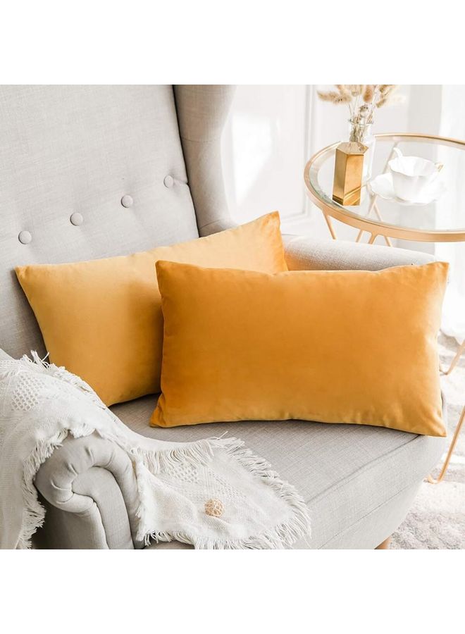 PENHALIGON'S 4-Piece Velvet Decorative Pillow Orange  - Image 2