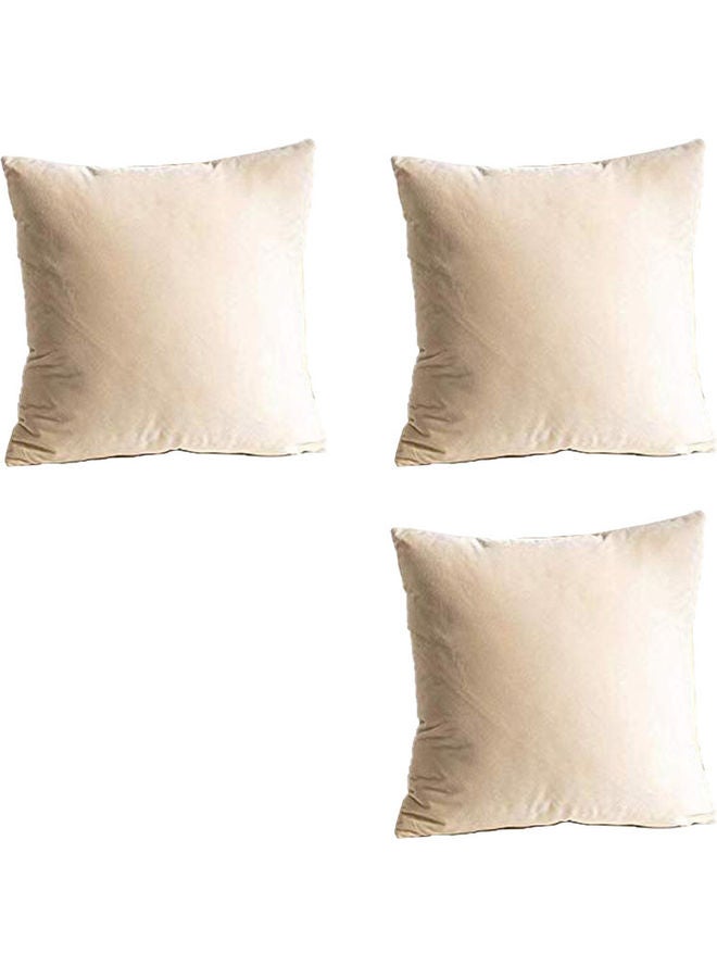 PENHALIGON'S 3-Piece Velvet Decorative Filled Cushion Beige 