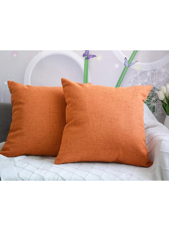 PENHALIGON'S 2-Piece Velvet Decorative Cushion Orange - Image 2