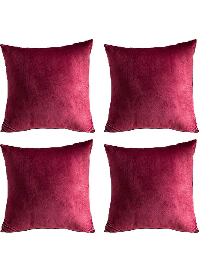 PENHALIGON'S 4-Piece Simple Velvet Decorative Cushion Red 