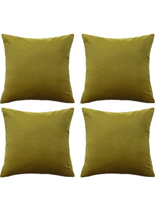 4-Piece Velvet Decorative Cushion Green - v1628078717/N49760591A_1