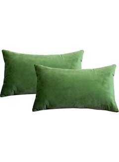 PENHALIGON'S 2-Piece Simple Velvet Decorative Pillow Green  - Image 1