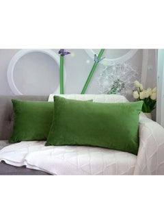PENHALIGON'S 2-Piece Simple Velvet Decorative Pillow Green  - Image 2