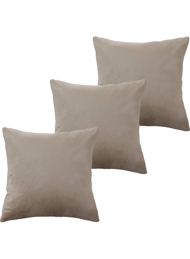 PENHALIGON'S 3-Piece Velvet Decorative Filled Cushion Beige  - Image 1