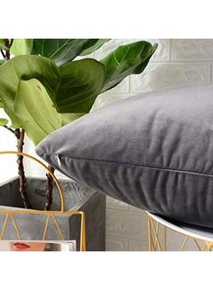 PENHALIGON'S 4-Piece Simple Velvet Decorative Cushion Grey  - Image 4