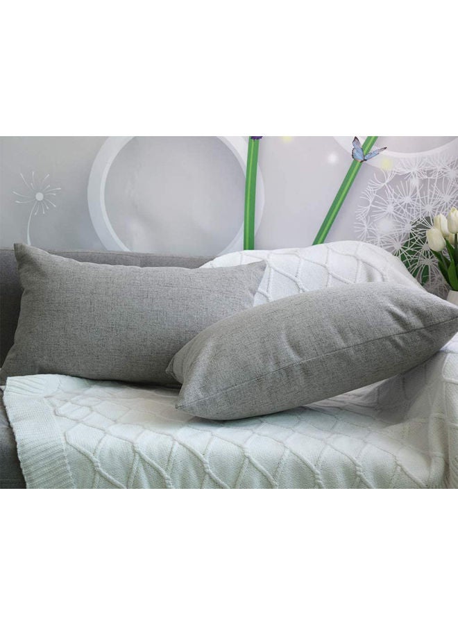 بنهيليغنز طقم وسائد ديكور مخملية مكون من قطعتين رمادي - Image 3