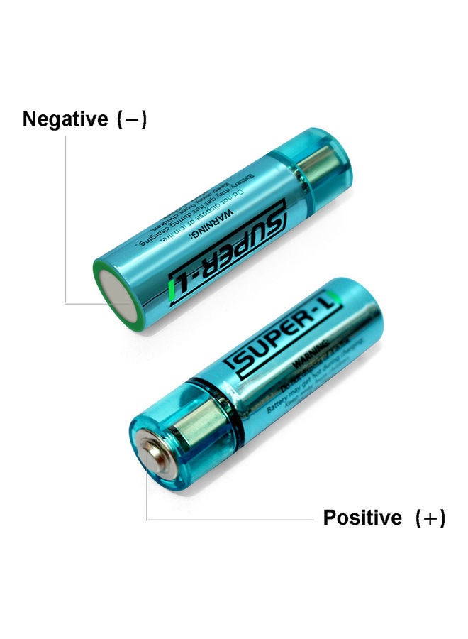 Generic - 2 Piece USB Rechargeable Battery Set Blue - Image 1