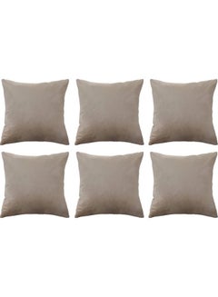 PENHALIGON'S 6-Piece Velvet Decorative Filled Cushion Beige  - Image 1