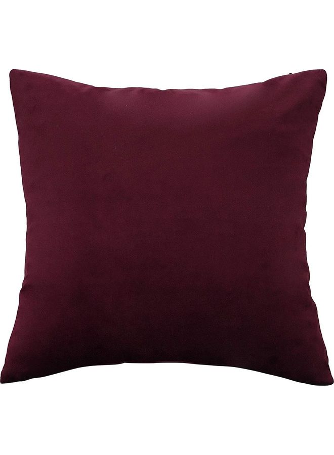 AMERICAN POLO 5-Piece Velvet Decorative Filled Cushion Wine Red - Image 2