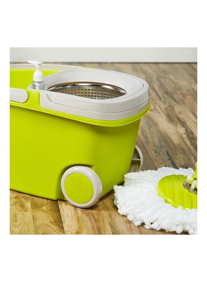 Home Center Walkable Mop Bucket with 2 Mop Heads Green 29X27X47cm - Image 2
