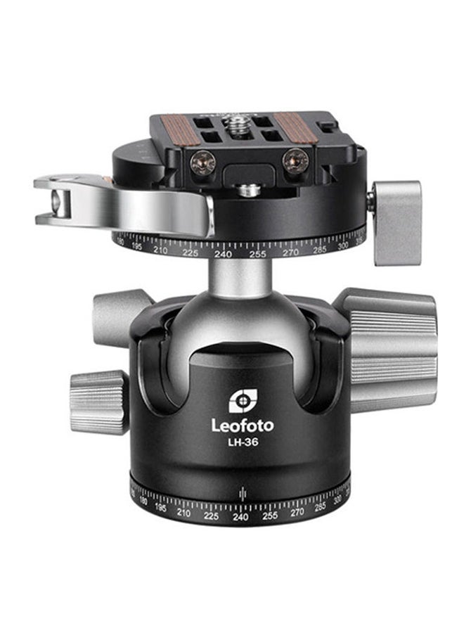 Leofoto Low Profile Ball Head With Screw Knob Panning Clamp Black  - Image 1