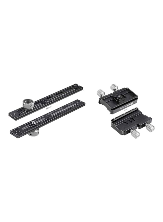 Leofoto Long Rail With Double Platform Mounted Black - Image 1