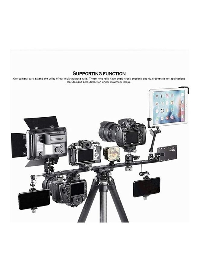 Leofoto Long Rail With Double Platform Mounted Black - Image 3
