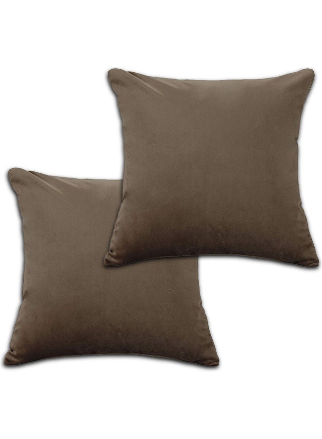 PENHALIGON'S 2-Piece Velvet Decorative Filled Cushion Brown  - Image 1