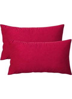 2-Piece Velvet Decorative Cushion Red - v1628082373/N49767368A_1