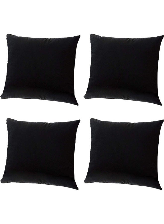 بنهيليغنز طقم وسائد ديكور مخملية بتصميم بسيط مكون من 4 قطع أسود - Image 1