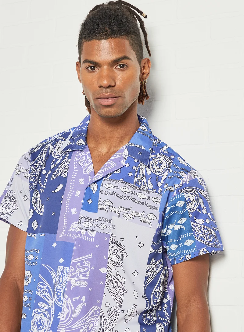 STATE 8 Bandana Print Shirt Purple