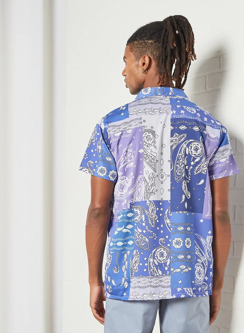 STATE 8 Bandana Print Shirt Purple