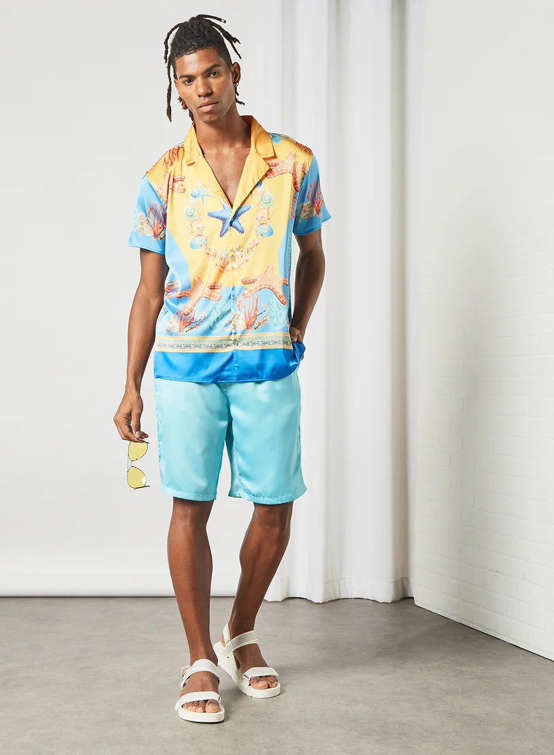 STATE 8 Drawstring Swim Shorts Pale Blue