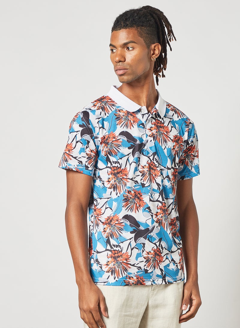 STATE 8 Floral Print Polo T-Shirt Multicolour  - Image 1