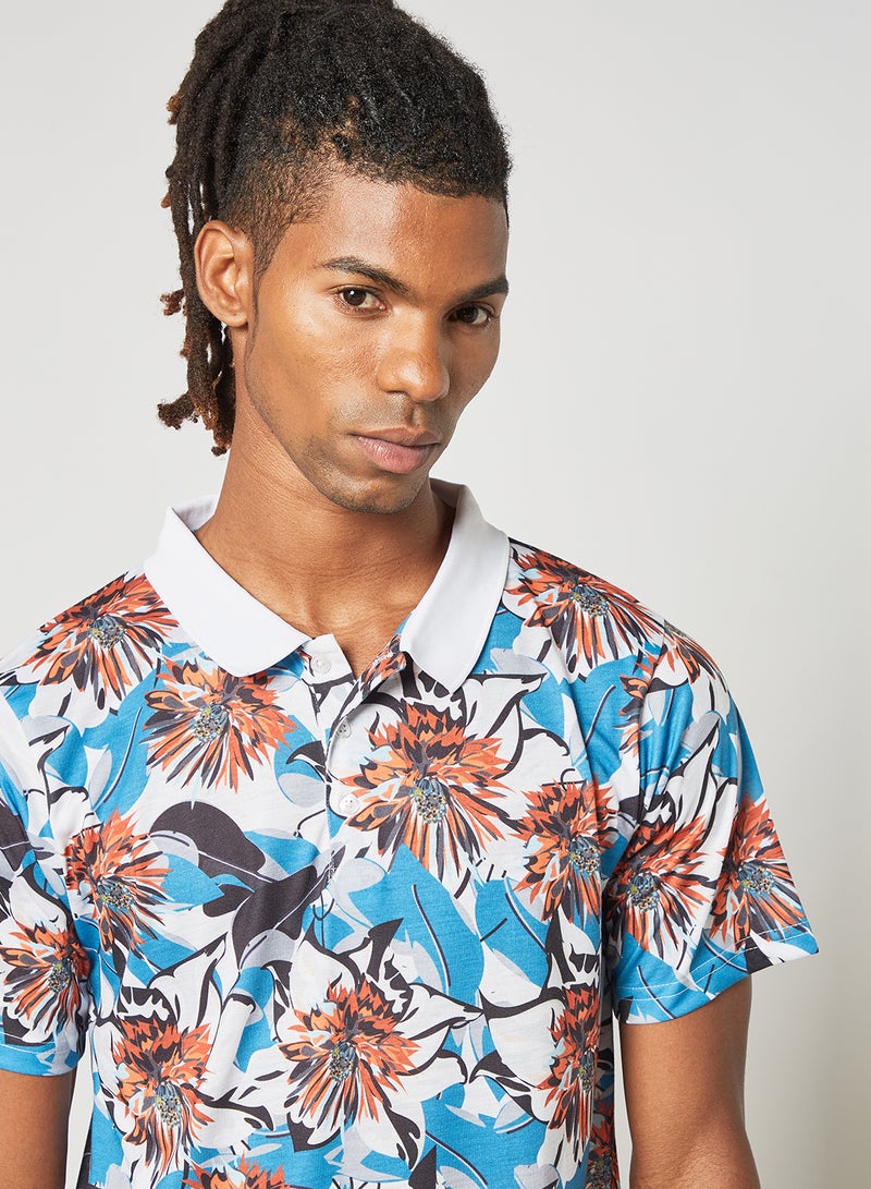 STATE 8 Floral Print Polo T-Shirt Multicolour  - Image 3