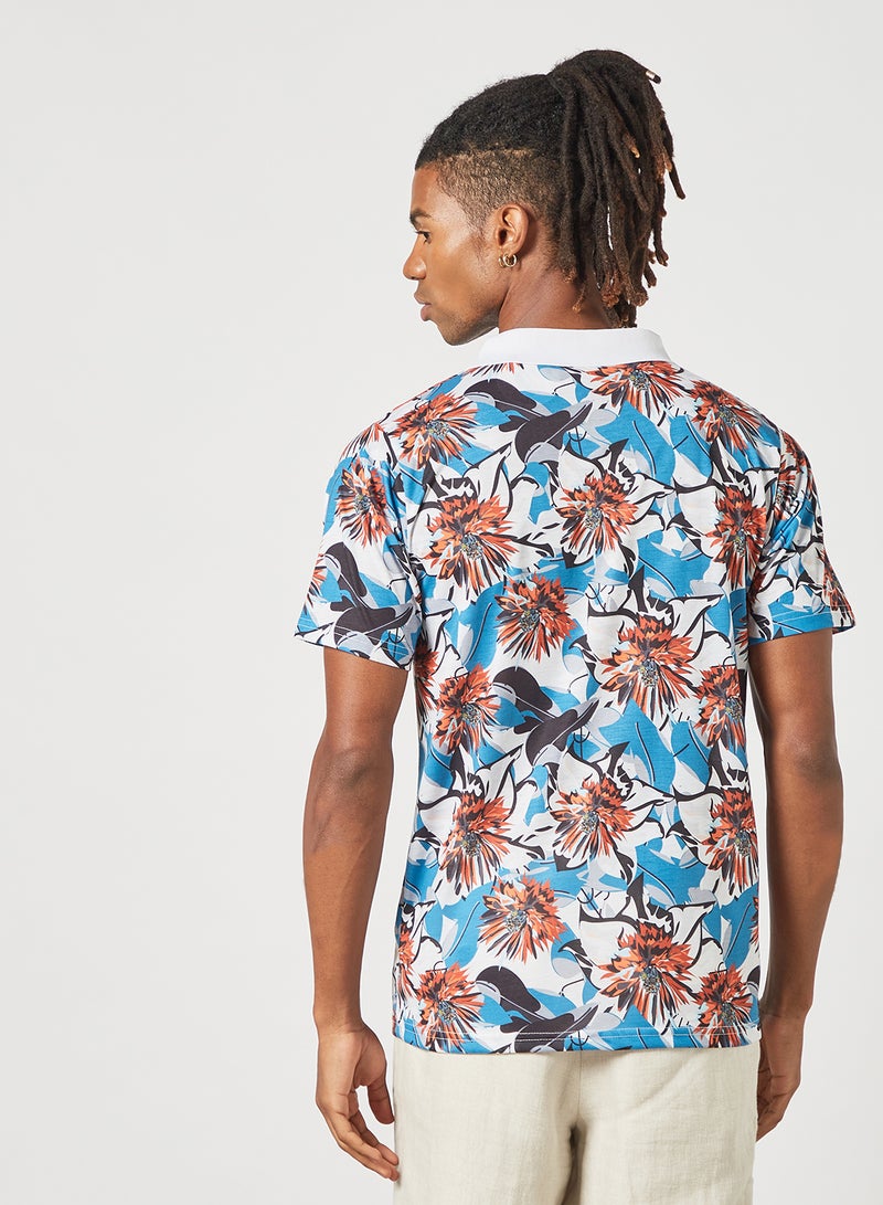 STATE 8 Floral Print Polo T-Shirt Multicolour  - Image 4