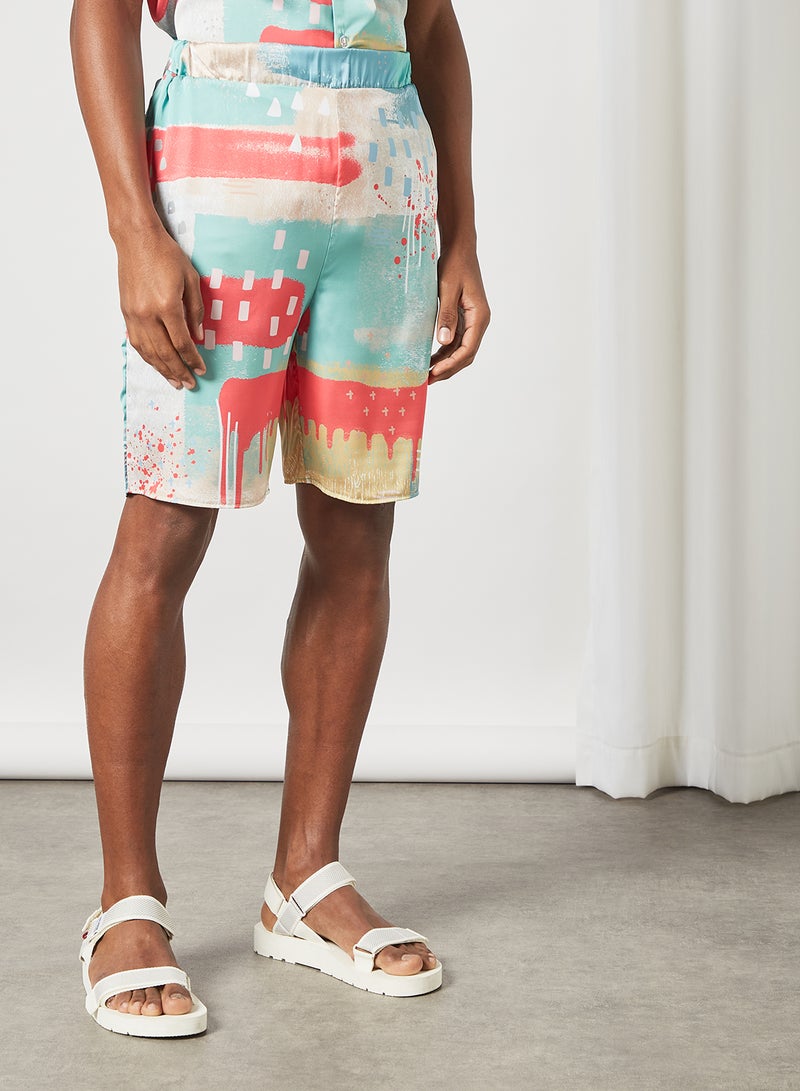 STATE 8 Abstract Print Shirt and Shorts Set Multicolour  - Image 4